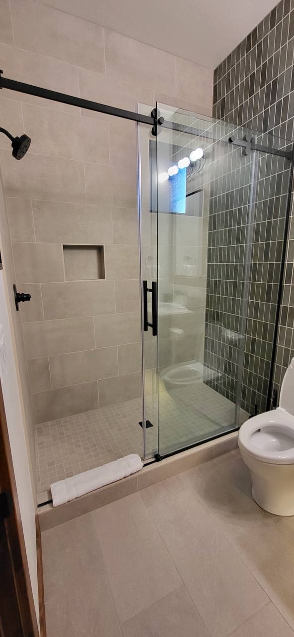 Glass enclosed shower