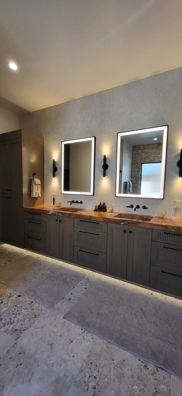 Walnut double vanity